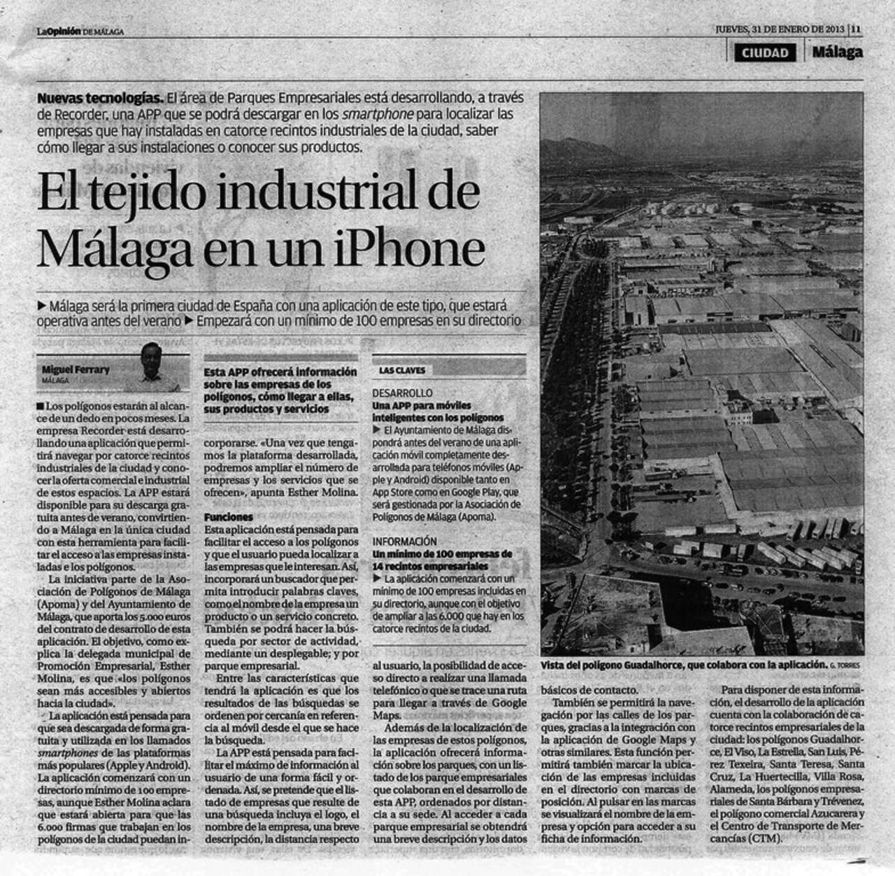Las empresa de Málaga en un Iphone